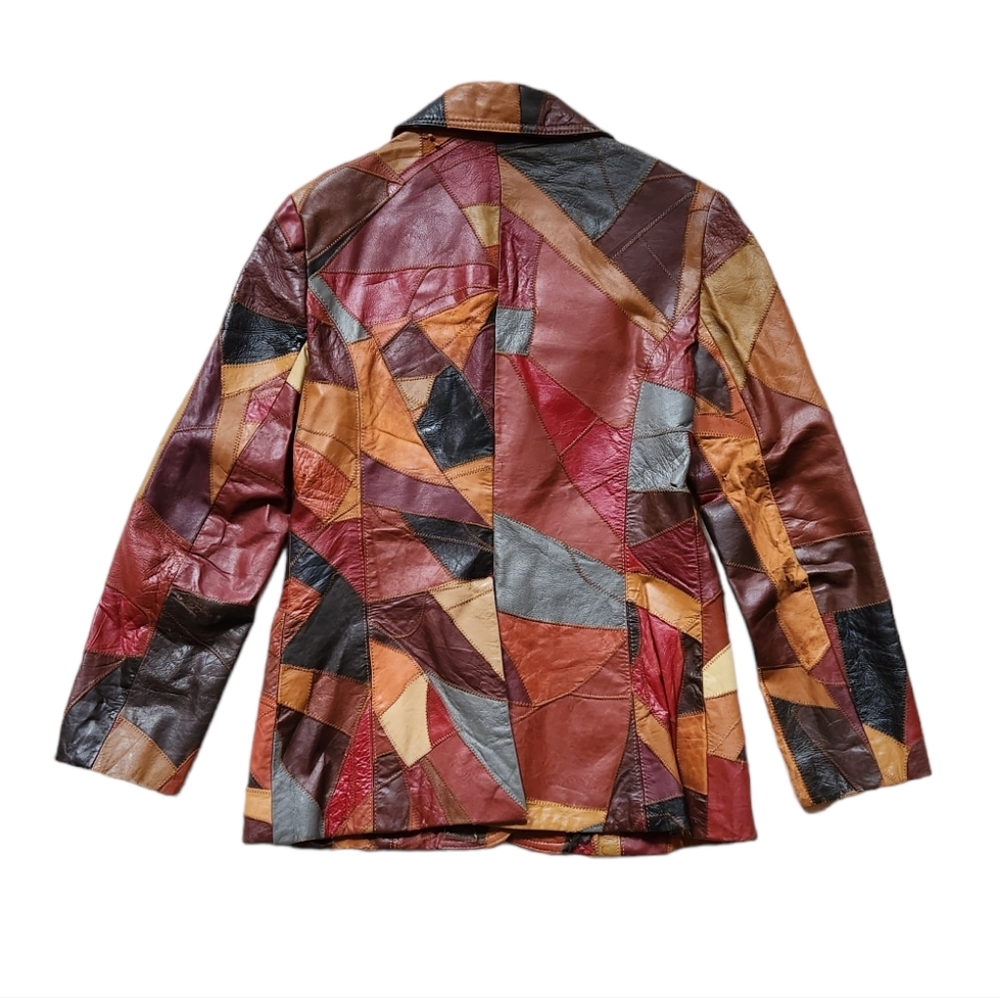 Vintage Leather Patchwork Blazer - image 2